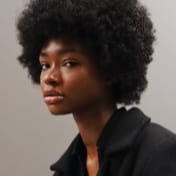 A black woman with an Afro hair